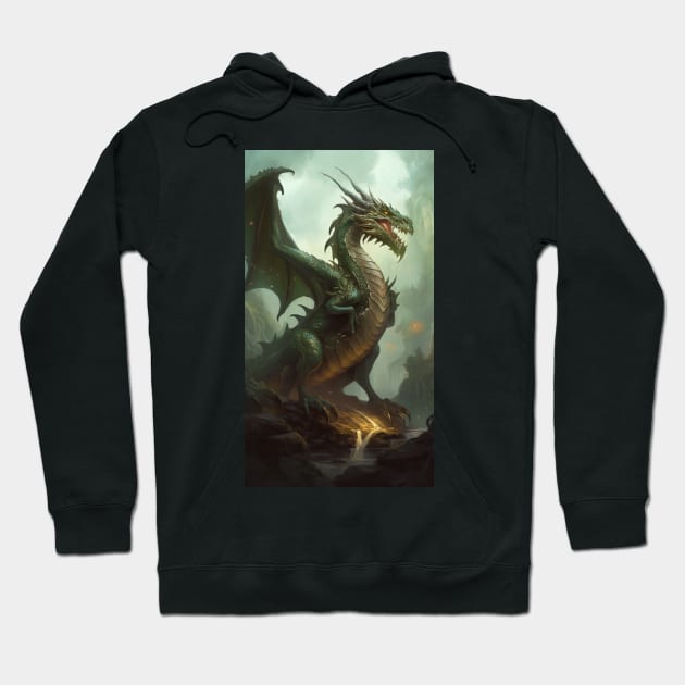 Ancient Green Dragon Hoodie by natural-20s